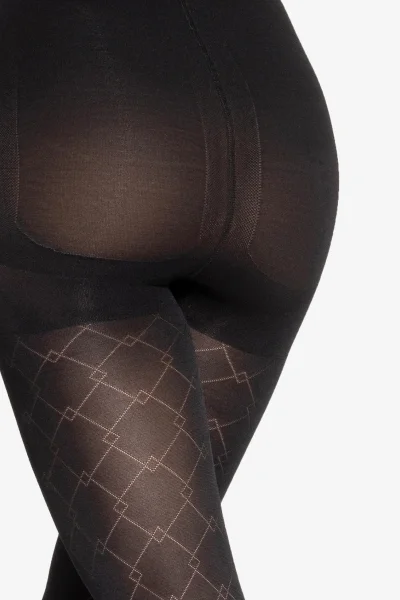 Vzorované silonky Modeline 07 - 40 DEN - Černá