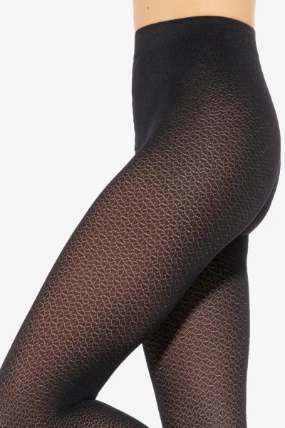 Vzorované silonky Loretta 159 - 50 DEN - Černá