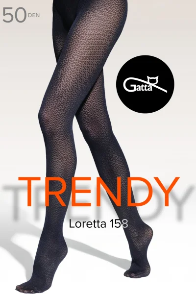 Vzorované silonky Loretta 158 - 50 DEN - Černá