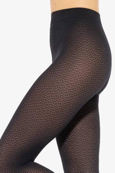 Vzorované silonky Loretta 158 - 50 DEN - Černá