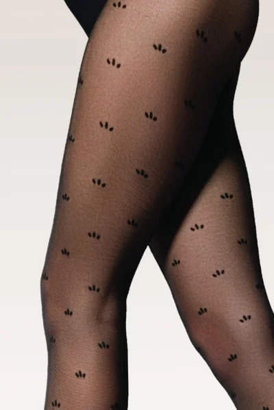 Vzorované silonky Poppy 04 - 40 DEN - Černá