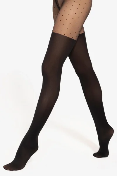 Vzorované silonky Girl-Up 14 - 20/40 DEN - Černá