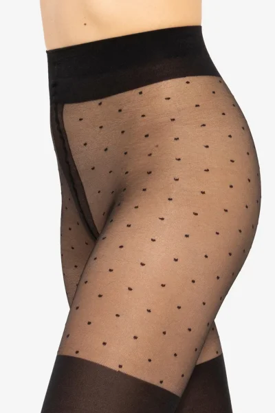 Vzorované silonky Girl-Up 14 - 20/40 DEN - Černá