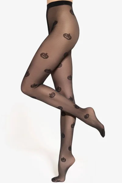 Vzorované silonky Crazy Trick 04 - 40 DEN - Černá