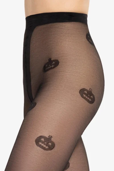 Vzorované silonky Crazy Trick 04 - 40 DEN - Černá