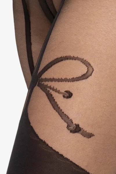 Vzorované silonky Girl-Up 07 - 20/40 DEN - Černá