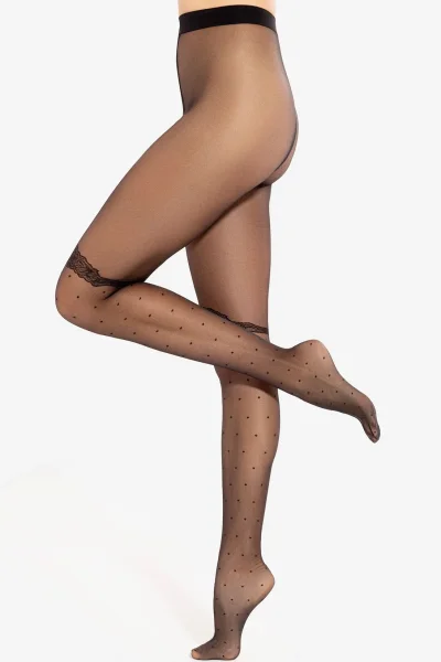 Vzorované silonky Fancy 01 - 20 DEN - Černá