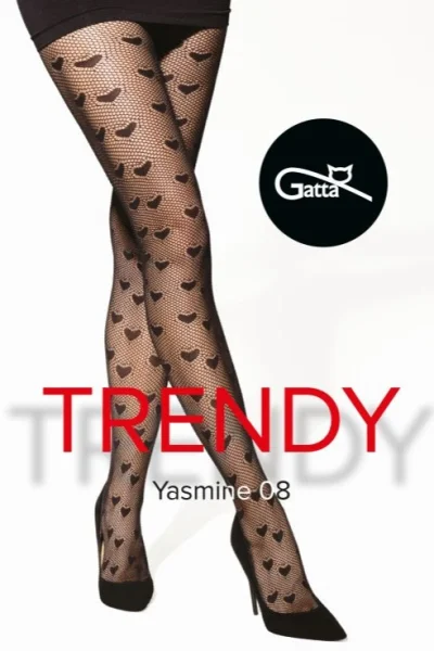 Vzorované silonky Yasmine 08 - Černá