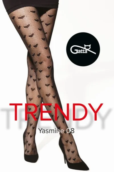 Vzorované silonky Yasmine 08 - Černá
