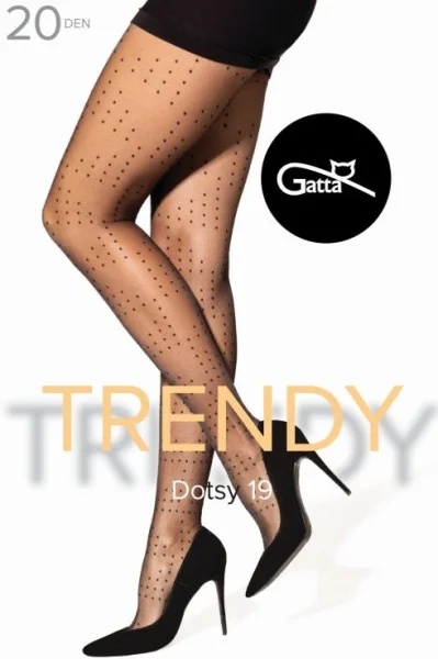 Vzorované silonky Dotsy 19 - 20 DEN - Černá