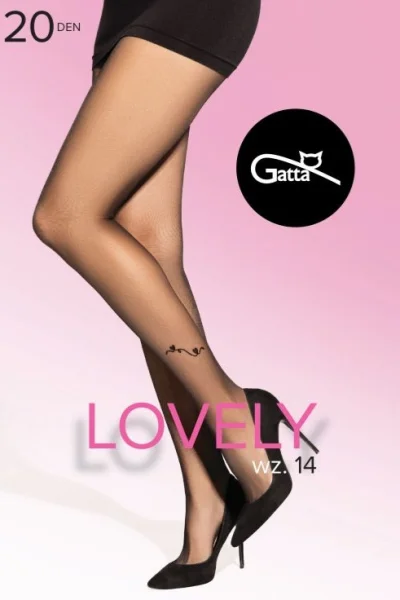 Vzorované silonky Lovely 14 - 20 DEN - Černá