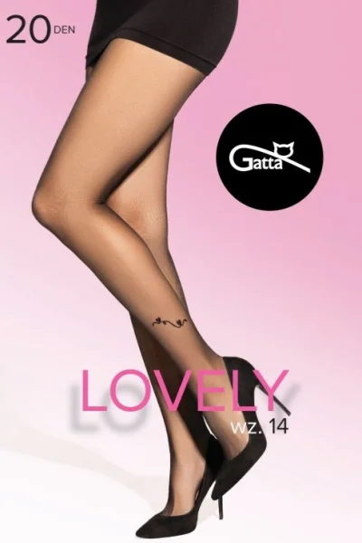 Vzorované silonky Lovely 14 - 20 DEN - Černá