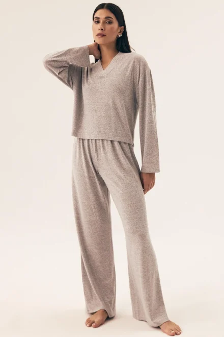 Dámské pyžamo - homewear - Fudge - volný střih - Světle šedá