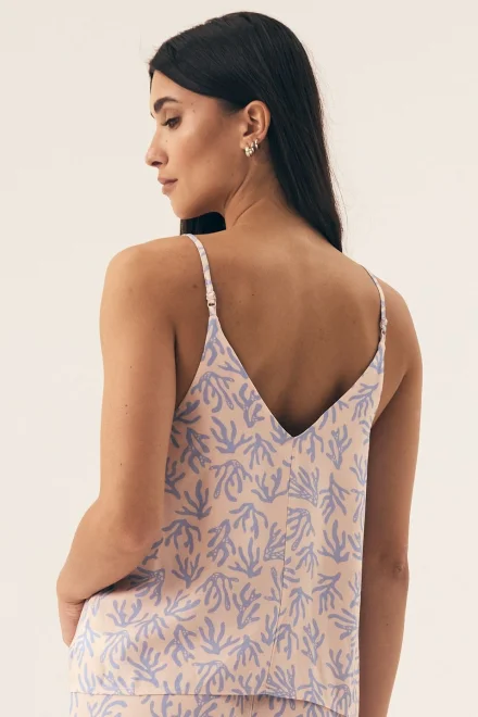 Dámské pyžamo na ramínkách Nadar - viskóza - Světle modrá