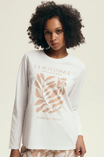 Dámské pyžamo Dextra - bavlna - Krémová