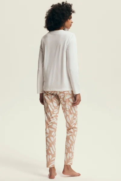 Dámské pyžamo Dextra - bavlna - Krémová