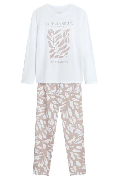 Dámské pyžamo Dextra - bavlna - Krémová