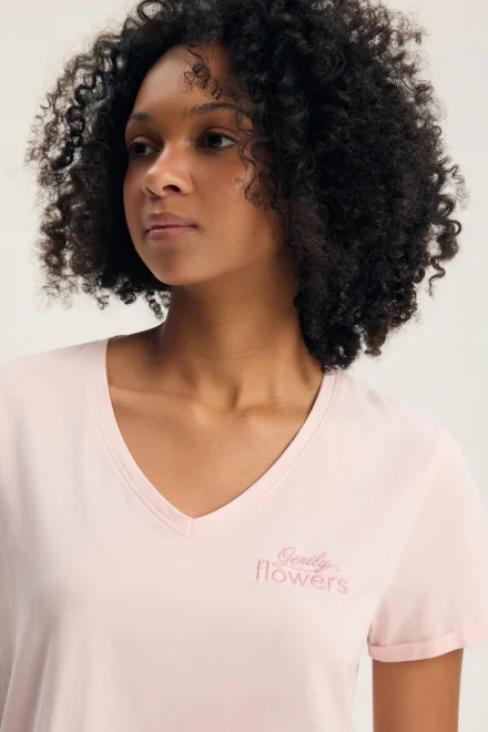 Dámské pyžamo Gianna - bavlna - Světle růžová-modrá