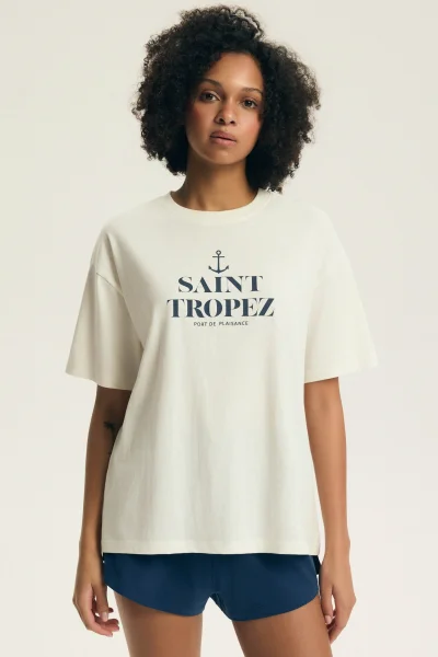 Dámské pyžamo Esaina - Tmavěmodrá-bílá