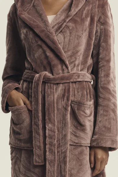 Dámský župan Devyn - Hnědo-červená (Mahoniová)