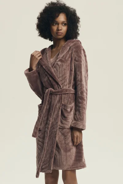 Dámský župan Devyn - Hnědo-červená (Mahoniová)