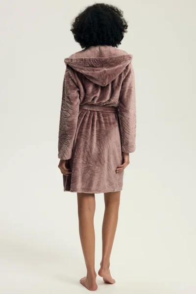 Dámský župan Daryl - Hnědo-růžová