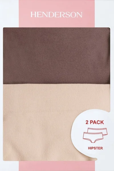 2 PACK Francouzské kalhotky 42857-K001 - vyšší pas - Barevná