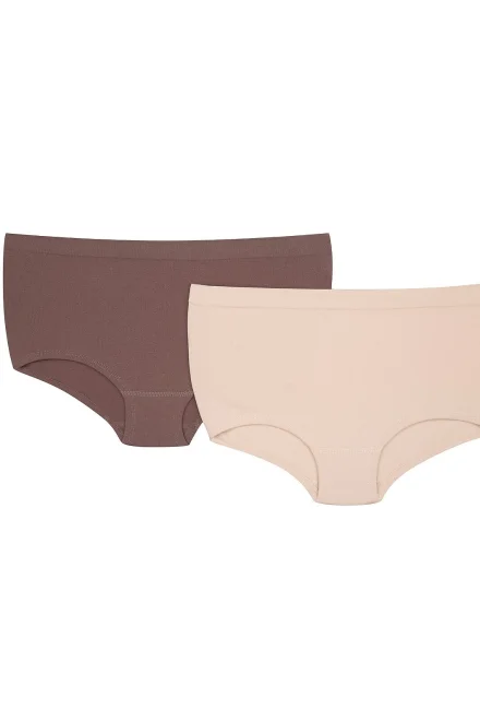 2 PACK Francouzské kalhotky 42857-K001 - vyšší pas - Barevná