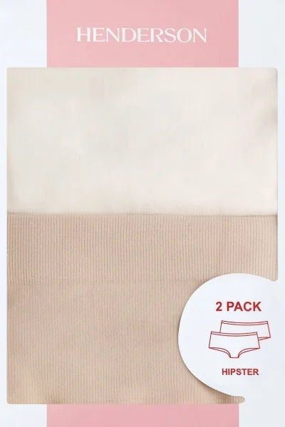 2 PACK Francouzské kalhotky 42857-K003 - vyšší pas - Barevná