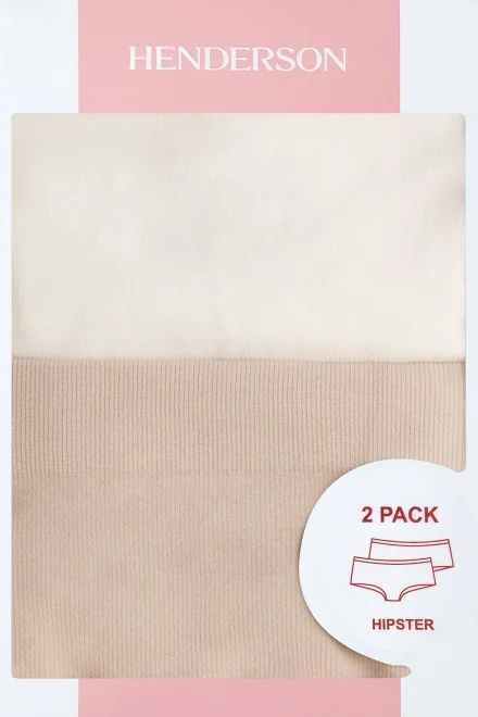 2 PACK Francouzské kalhotky 42857-K003 - vyšší pas - Barevná