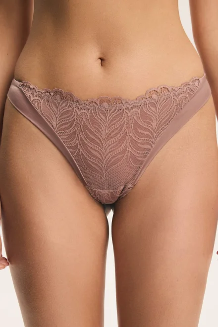 Krajková tanga Aurora - Mocca