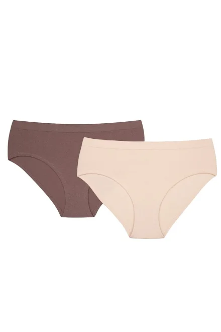 2 PACK kalhotky 42858-K001 - vyšší pas - Mix barev