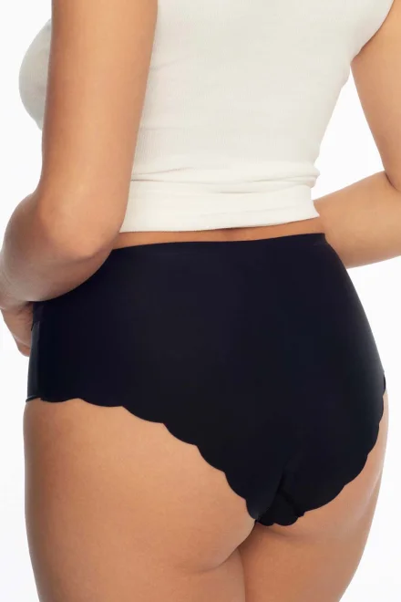 2 PACK kalhotky Polly - vyšší pas - Černo-béžová