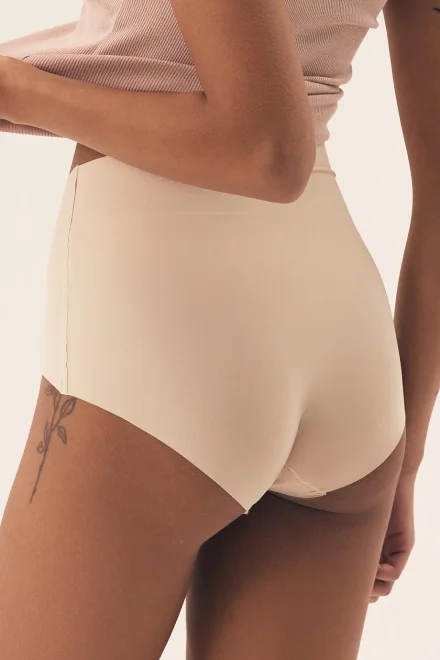 2 PACK nohavičky Bump – vyšší pás - Béžová-ecru