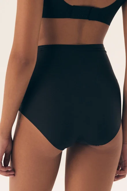 2 PACK nohavičky Bump – vyšší pás - Čierno-ružová