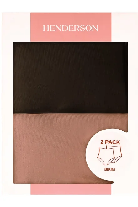2 PACK nohavičky Bump – vyšší pás - Čierno-ružová