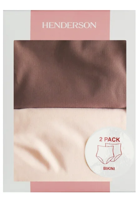 2 PACK nohavičky Bump – vyšší pás - Hnedo-bežová