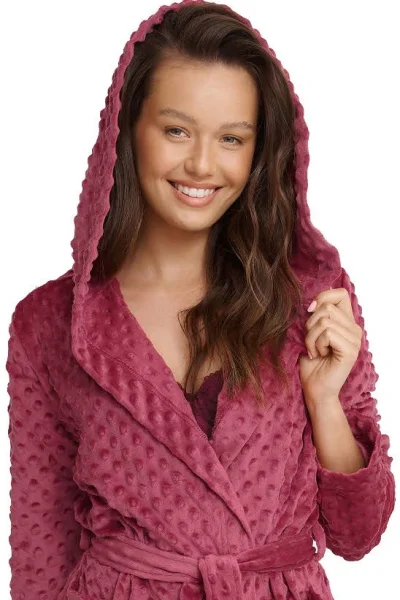 Dámský župan 41060 Gabby - vzorovaný - Bordó