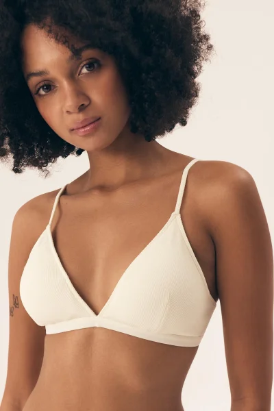 Nevyztužená podprsenka Nashwa - bez kostic - Krémová