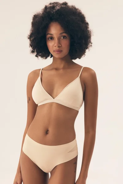 Nevyztužená podprsenka Nashwa - bez kostic - Písková