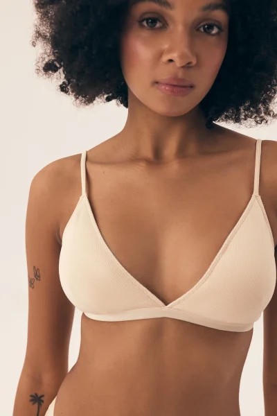 Nevyztužená podprsenka Nashwa - bez kostic - Písková