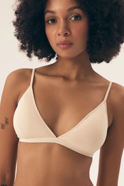 Nevyztužená podprsenka Nashwa - bez kostic - Písková