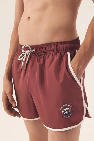 Pánské plavky Raven - Vínově-červená