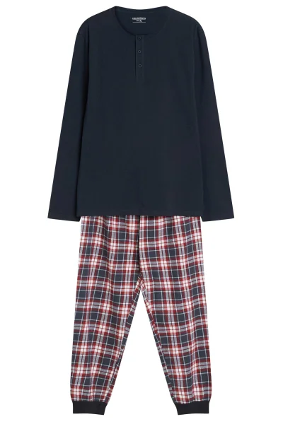 Pánské pyžamo Noir - flanelová bavlna - Tmavě modrá