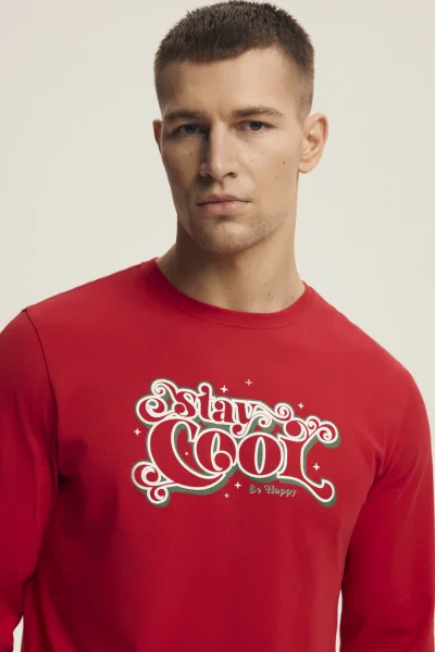 Pánské pyžamo Nougat - flanelová bavlna - Červeno-zelená