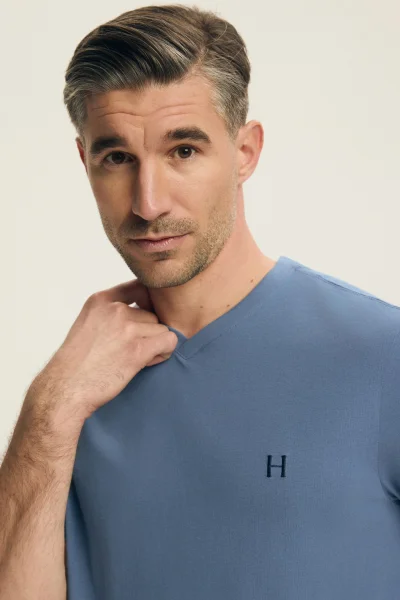 Pánské pyžamo Post - bavlna - Tmavěmodrá-modrá