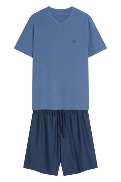 Pánské pyžamo Post - bavlna - Tmavěmodrá-modrá