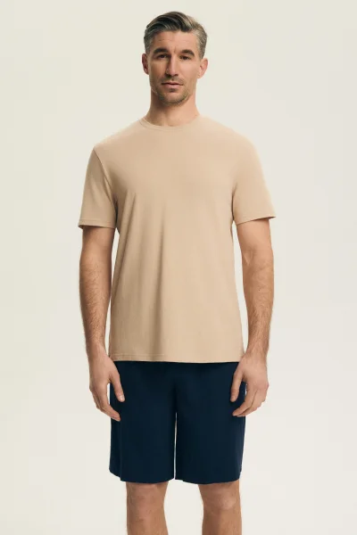 Pánské pyžamo Pin - bavlna - Béžovo-modrá