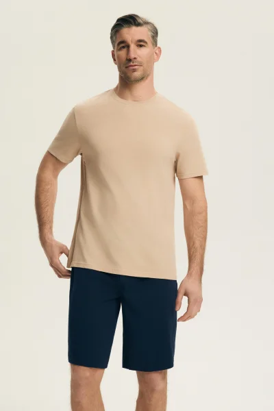 Pánské pyžamo Pin - bavlna - Béžovo-modrá