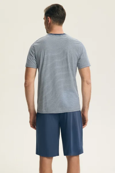 Pánské pyžamo Poke - bavlna - Modrá